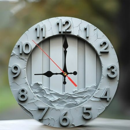 Unique Modern Wall Clock Home Decor 10-Inch Silent Wooden Wall Clock, Battery Operated (AA Batteries Not Included), Artistic Home Decor