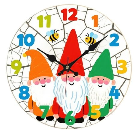 Unique Round Wooden Wall Clock - 25x25cm, Available in Various Beautiful Printed Designs for Home & Office Decor, Stylish Modern Art Piece