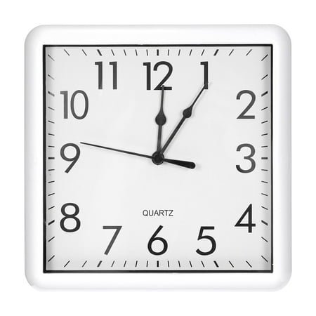 Uxcell 9x9 inch Wall Clock, Quartz Battery Operated Silent Non-Ticking Square Wall Clocks, White