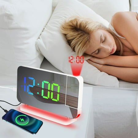 Viflosae RGB Dazzling LED Electronic Clock, Color Changing Night Light, Light, Home Desktop Projection Alarm Clock Electronics Gadgets