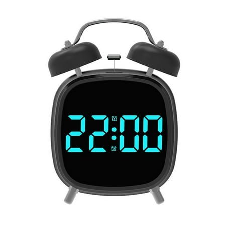 Vintaged Digital Alarm Clock Twin Bells Loud Alarm Desk Clocks with Light Dimmable Display