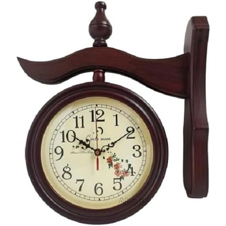 Vintage Wooden Railway Station Clock Victoria Double Sided Clock Nautical Railway Clock Two Sided Wall Clock Home Decorative