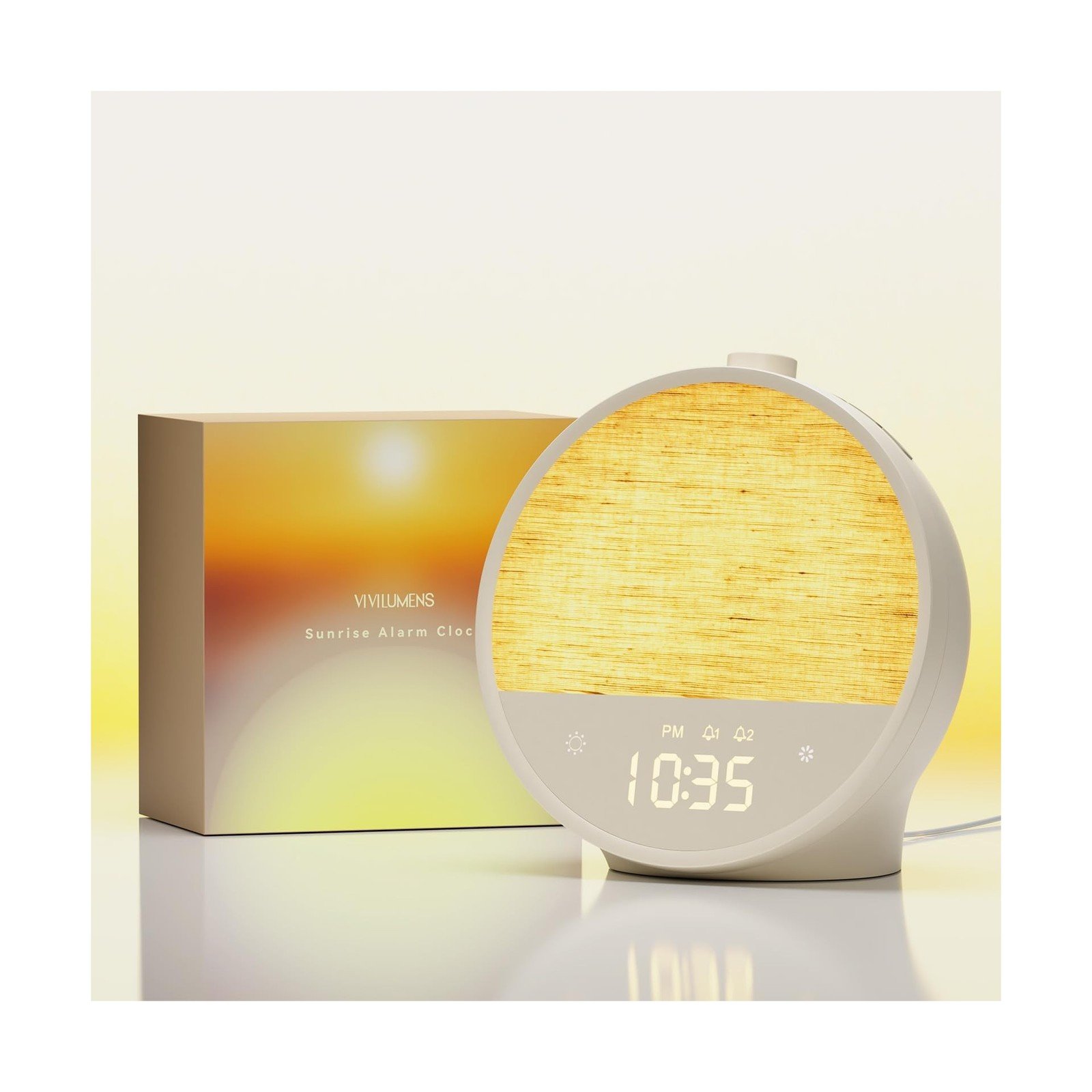 Vivilumens Sunrise Alarm Clock, Gentle Wake-Up Light & Sound Machine, Dual Al...