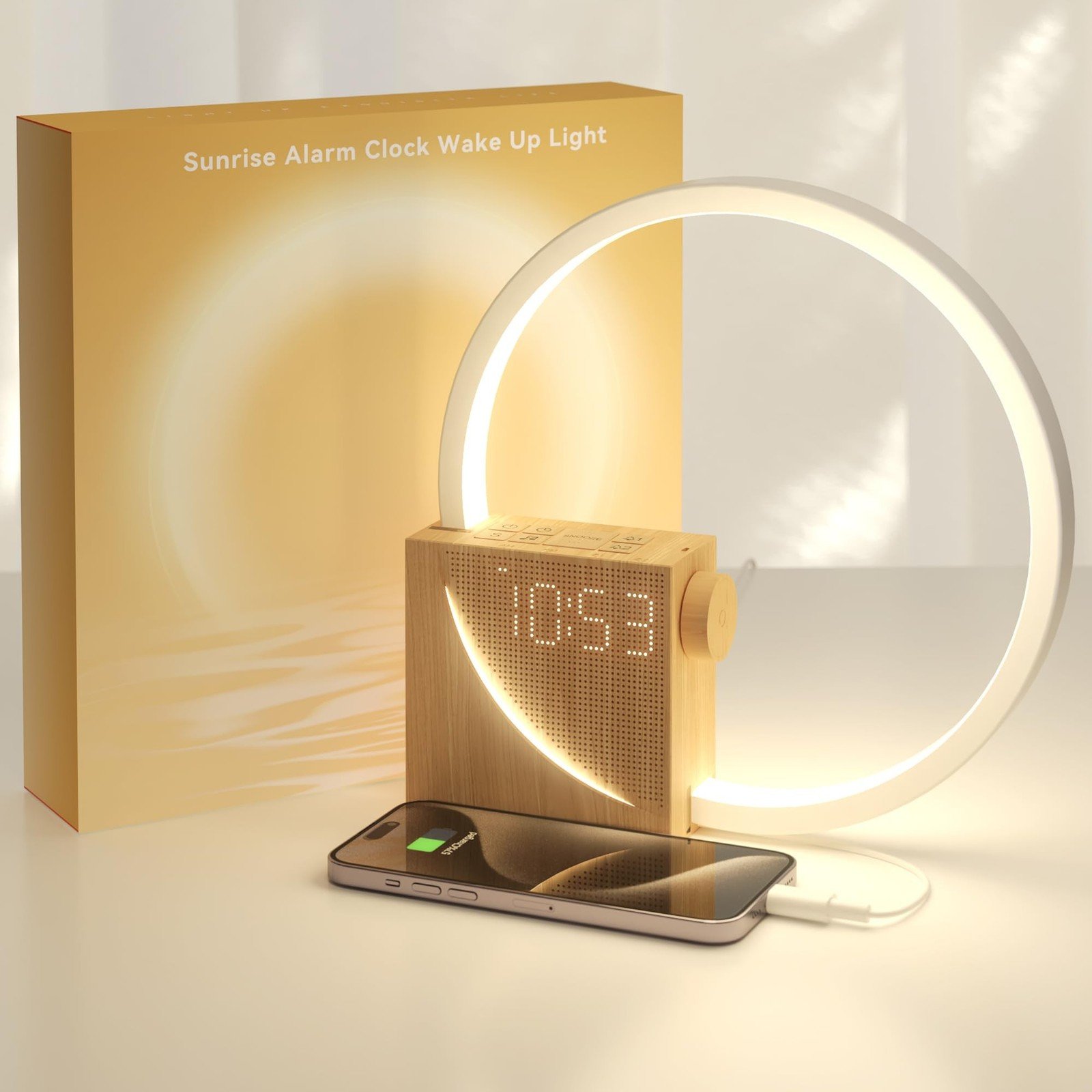 Vivilumens Sunrise Alarm Clock Sound Machine Nightlight, Gradual Wake Up Ligh...