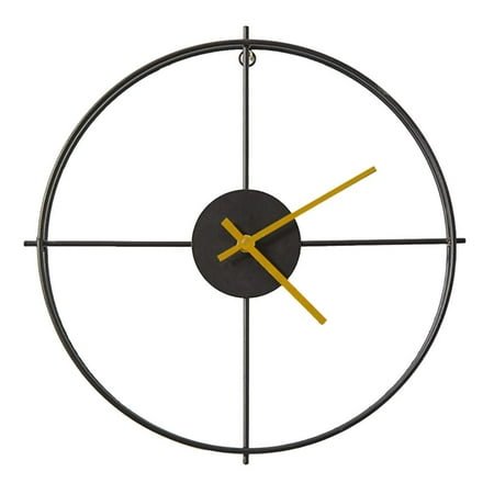 Wall Clock Battery Unique Indoor Modern Decorative Small Black