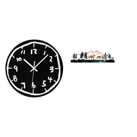 Wall Clock Metal Sculpture Art Unique Graffiti Numbers Silent Feature for Bedroom Garden Indoor Outdoor