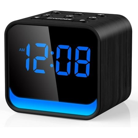 Wooden Radio Alarm Clock - Dimmable Display for at-a-Glance Clock, Sleep-Friendly Light, Natural Alarm & Premium FM Radio for a Gentle Wake-Up