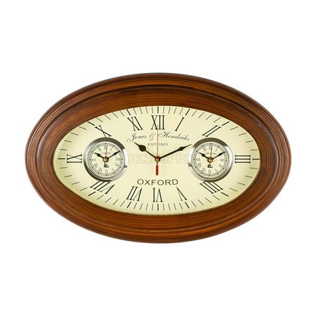 Wooden World timer Ovel Wall clock Home Decor office Decor Clock Multi country Time clock Brown Color