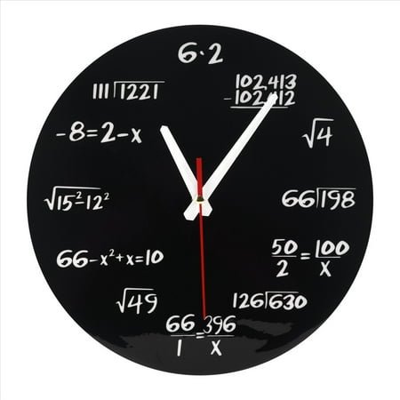 WQNZMADO Math Wall Clock , Math Formulas Clock Quiz Clock in Black and White Unique Math Equation Clock for Home, Office
