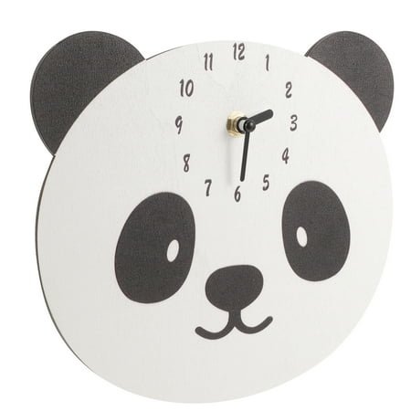 WRISTBIQUE Cartoon Creative Wall Clock Wooden White for Children 1Pack 8.7x7.5in