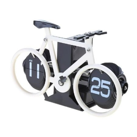 Yammee Bicycle Shaped Flip Clock for Home Bedroom Dormitory Living Room Office Desktop Decoration Retro Style Big Number Clock