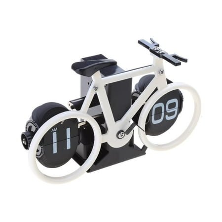 YIEMEEN Bicycle Shaped Flip Clock for Home Bedroom Dormitory Living Room Office Desktop Decoration Retro Style12 Hour Show Big Number Clock