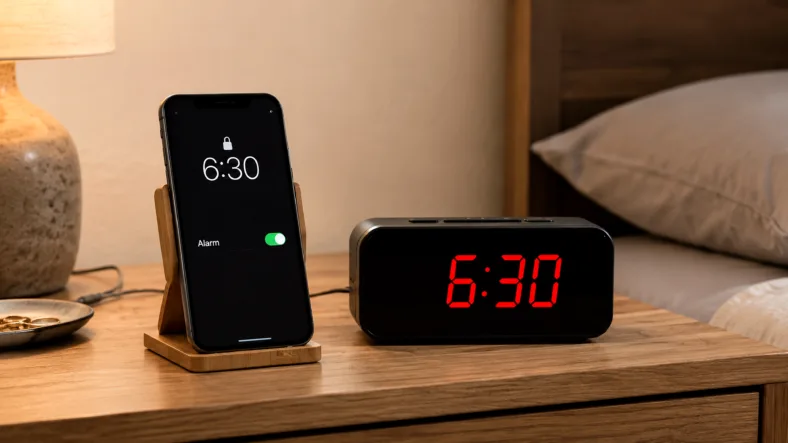 Phone Alarm vs Alarm Clock Comparison phone alarm vs alarm clock hero 788 x 443 20260608 v