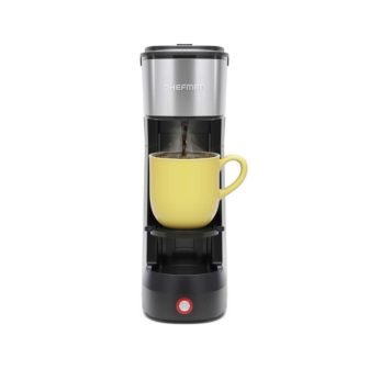 1-Cup Black Drip Coffee Maker with Adjustable Cup Height, Uses Pods or...