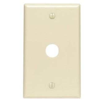 1-Gang 0.625 in. Hole Device Telephone/Cable Wall Plate, Ivory