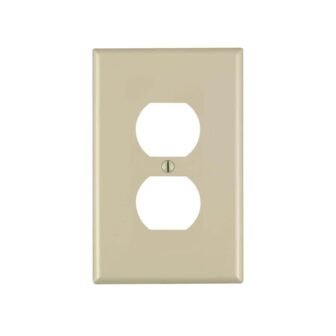 1-Gang Ivory Duplex Outlet/Receptacle Nylon Midway/Midsize Wall Plate (1-Pack) 00PJ8-00I