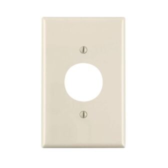 1-Gang Light Almond 1.406 in. Hole Single Outlet/Receptacle Nylon Midway/Midsize Wall Plate...