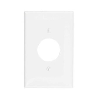 1-Gang White 1.406 in. Hole Single Outlet/Receptacle Nylon Midway/Midsize Wall Plate (1-Pack)...