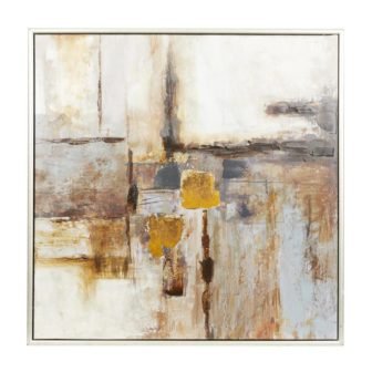 1- Panel Abstract Framed Wall Art with Silver Frame 40 in. x...