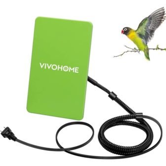 10-Watt 3.7in. x 5.7in. Green Bird Cage Heater with Thermostatically Controlled