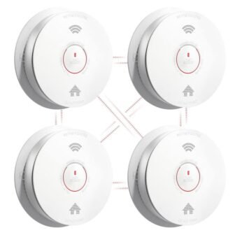 10-Year Battery Powered Wireless Interconnected Smoke Detector with Voice Alarm(4-Pack)