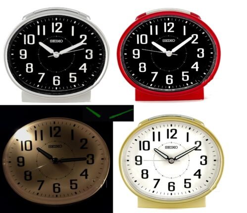 100% Seiko new Bedside Alarm Clock DESPERTADOR QHK059 bell,light,sweep+Free Ship