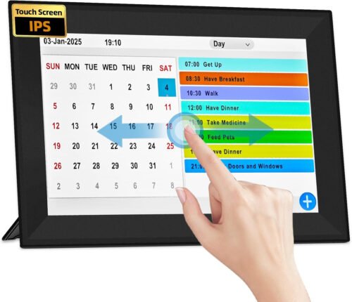10.1Inch Touch Screen Digital Alarm Clock with Date and Day of Week for Seniors