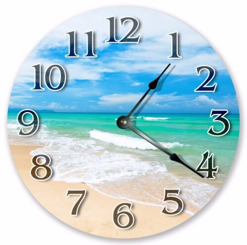 10.5" PRISTINE GREEN BLUE OCEAN CLOCK - Large 10.5" Clock - Home Décor - 3221