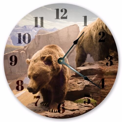 10.5" THE GRIZZLY BEAR CLOCK - Large 10.5" Wall Clock - Home Décor Clock - 3182