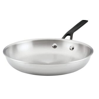 10 in. 5- Ply Clad Stainless Steel Induction Frying Pan Polished Stainless...