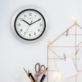 10 in. Atomic Analog Wall Clock in Silver