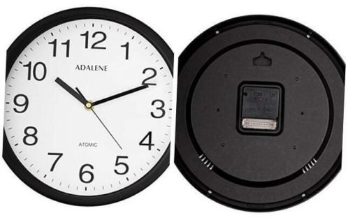 10 Inch Large Atomic Wall Clock - Black Wall Clock Atomic - Battery Operated