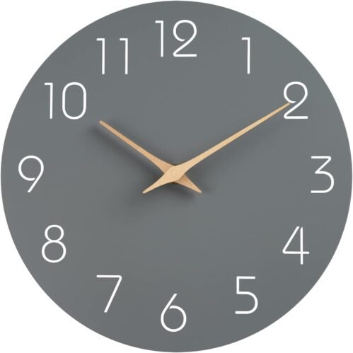 10 Inch New Large Modern Wall Clock Dark Silent Quartz Indoor Outdoor