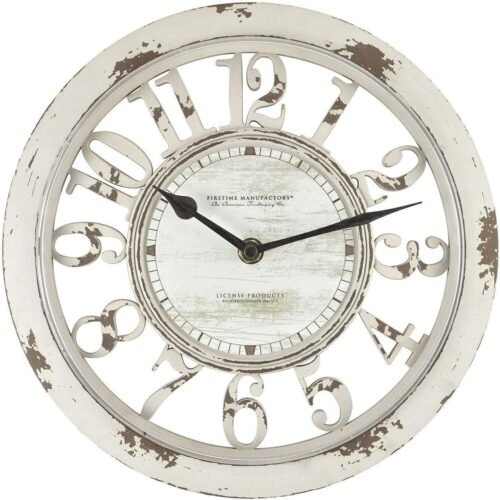 10 Inch Round Wall Clock FirsTime & Co. Antique Style Contour Battery Operated