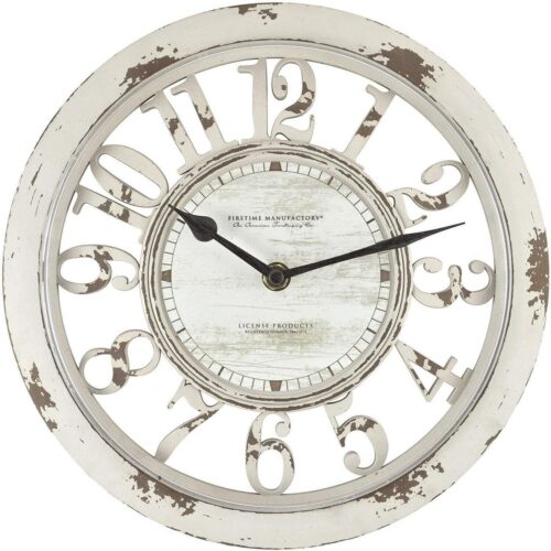 10 Inch Round Wall Clock FirsTime & Co. Antique Style Contour Battery Operated