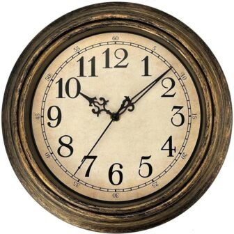10 in. Copper Gold Non Ticking Classic Silent Vintage Wall Clocks