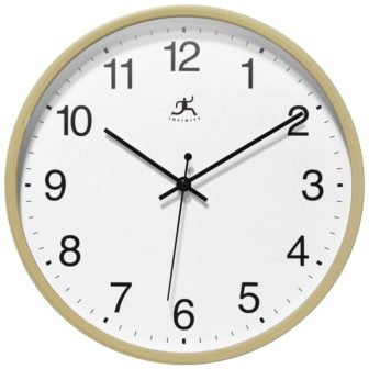 10 in. Wall Clock with Plastic Oak-Look Frame