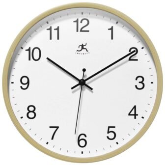 10 in. Wall Clock with Plastic Oak-Look Frame