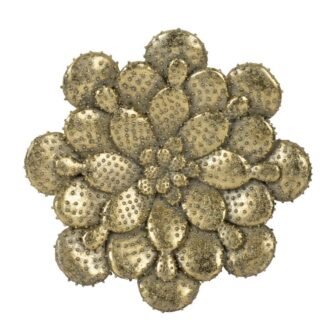 10 in. x 10 in. Gold Finish Resin Succulent Wall Decal