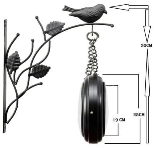 10'' Vintage Double-Sided Station Clock | Home Decor | Antique Iron Wall Clock