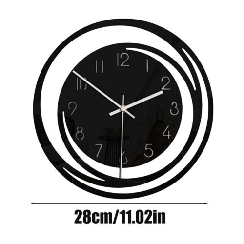 11.02 Inches Large Skeleton Wall Clock Big Numerals Giant Open Round Face