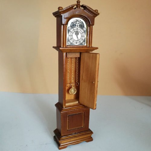 1/12 Dollhouse Miniature Traditional Grandfather Clock Floor Standing Accessorie