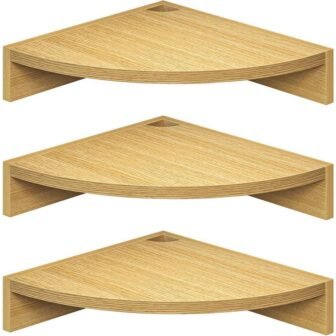 11.5 in. W x 11.5 in. D Oak Wood Corner Shelves Decorative...