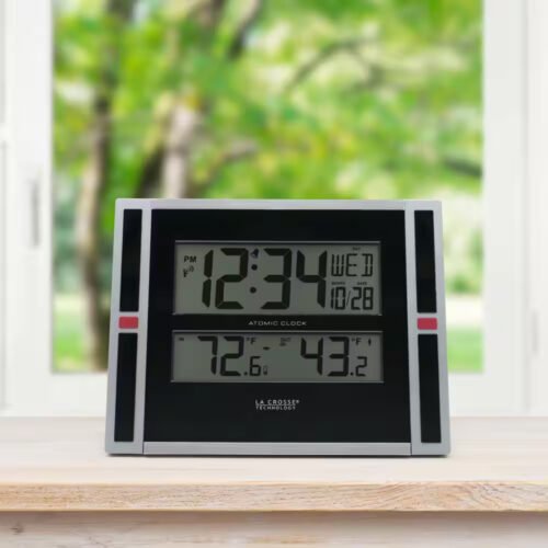 11 In. WWVB Digital Clock with Temperature