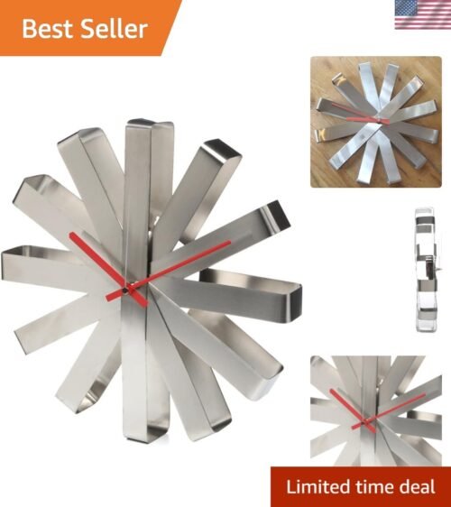 12-Inch Stainless Steel Wall Clock Silent Quartz Movement Modern Home Decor