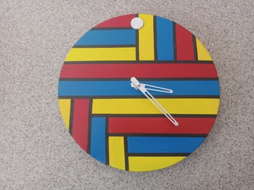 12" ABSTRACT ART WALL CLOCK, GREG SMITH DESIGN
