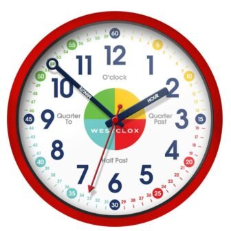 12" Analog Quartz Accurate Time Teacher Wall Clock with Quiet Sweep Movement...