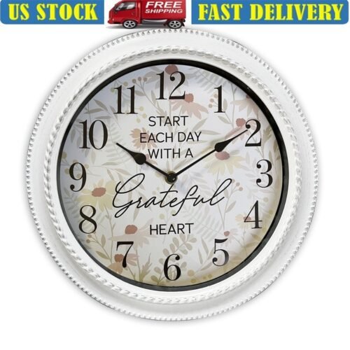 12" Analog Wall Clock Quartz Movement Battery-Powered Inspirational Wall Clock