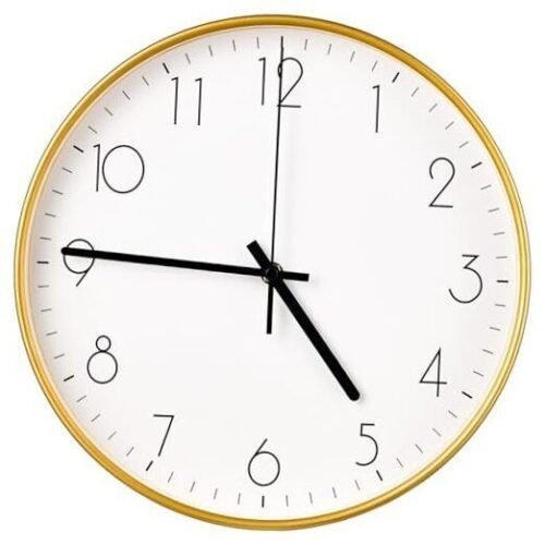 12” Atomic Analog Wall Clock with Battery Operated, Silent Non Ticking Large