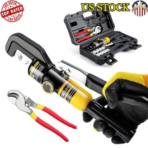 12AWG-2/0AWG Hydraulic Crimping Tool/Cable Cutter Hydraulic Cable Lug Crimper